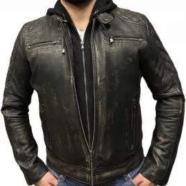 【K.RAMONE】 Ramoneska z futrzanym kołnierzem Kolor czarny - RESERVED