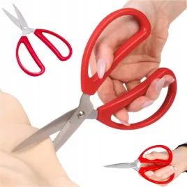 duze-nozyczki-kuchenne-uniwersalne-domowe-wytrzymale-ostre-czerwone-17cm