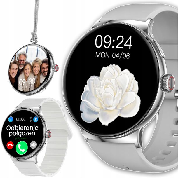 Фото - Смарт годинник Smart Watch SMARTWATCH ZEGAREK DAMSKI 3W1 ROZMOWY ODPOWIEDŹ SMS PULS POLSKIE MENU SMAR 
