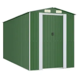 szopa-ogrodowa-zielona-192x440x223-cm-stal-galwanizowana