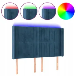 zaglowek-do-lozka-z-led-ciemnoniebieski-147x16x118-128-cm