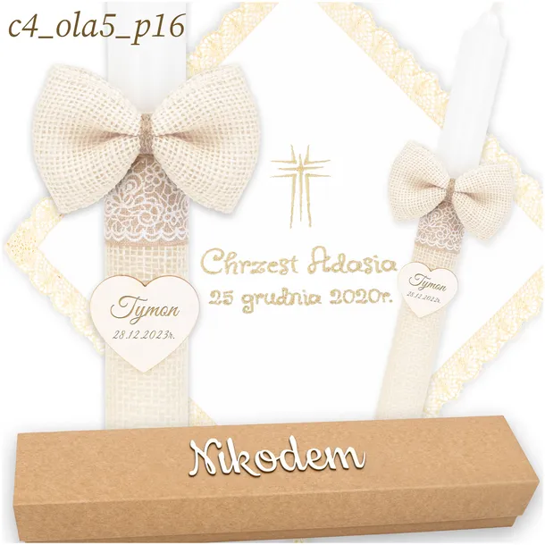 swieca-na-chrzest-biala-szatka-i-swieca-do-chrztu-pudelko-z-imieniem-haft-stan-nowy-marka-inna-marka