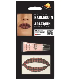 zmywalny-tatuaz-na-usta-graficzne-romby-makijaz