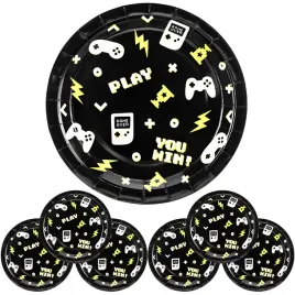 talerzyki-papierowe-okragle-gamer-czarne-23cm-6szt