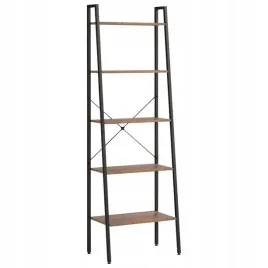 regal-drabina-z-5-polkami-ciemnobrazowo-czarny-5