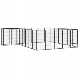 kojec-dla-psa-26-paneli-czarny-50x100-cm-stal
