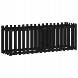 rabata-ogrodowa-z-plotkiem-czarna-200x50x70cm-drewno-sosnowe