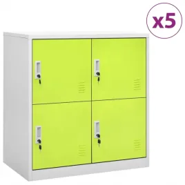 szafki-zamykane-5-szt-jasnoszaro-zielone-90x45