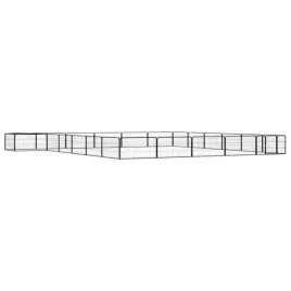 kojec-dla-psa-24-panele-czarny-100x50-cm-stal