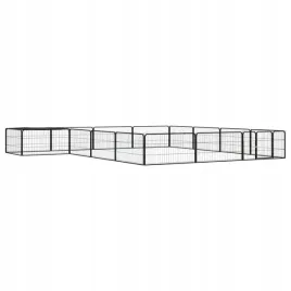 kojec-dla-psa-16-panele-czarny-100x50-cm-stal