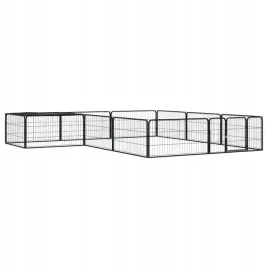 kojec-dla-psa-12-panele-czarny-100x50-cm-stal