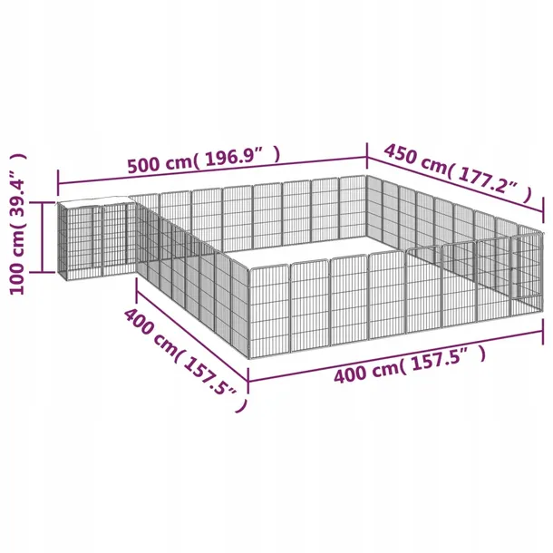 kojec-dla-psa-38-paneli-czarny-50x100-cm-stal-wysokosc-drzwiczek-100-cm