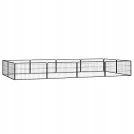 kojec-dla-psa-12-panele-czarny-100x50-cm-stal