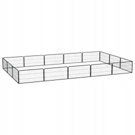 kojec-dla-psa-16-panele-czarny-100x50-cm-stal