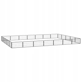 kojec-dla-psa-24-panele-czarny-100x50-cm-stal