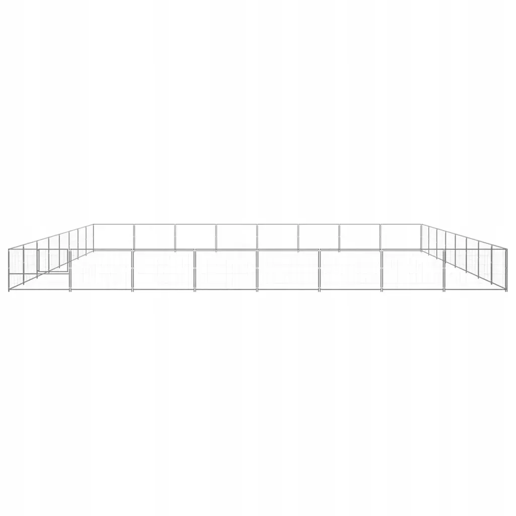 kojec-dla-psa-srebrny-64-m-stalowy-stan-nowy