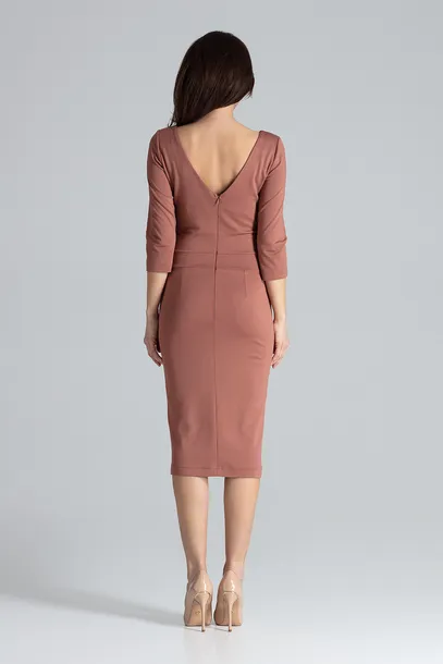elegancka-sukienka-midi-olowkowa-z-dekoltem-v-i-rekawem-3-4-z-wiskozy-lenit-stan-nowy
