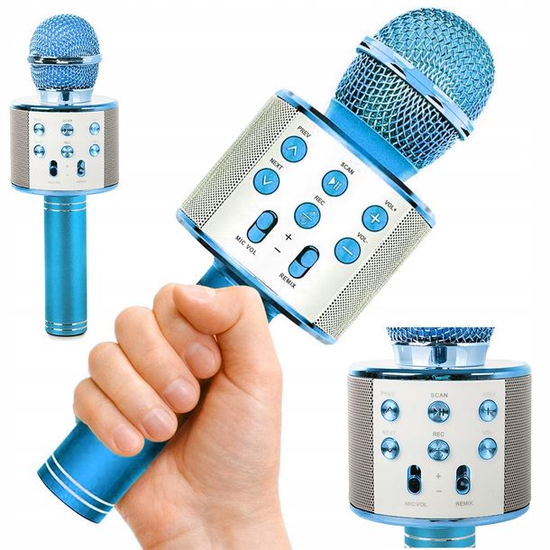 ﻿MIKROFON BEZPRZEWODOWY BLUETOOTH GŁOŚNIK KARAOKE MODULATOR GŁOSU OKRĄGŁY