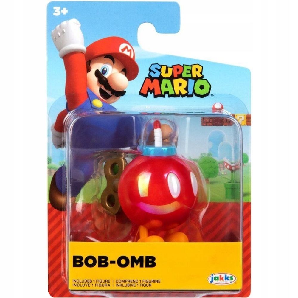 SUPER MARIO NINTENDO JAKKS PACIFIC ORYGINALNA RUCHOMA FIGURKA BOB-OMB ...