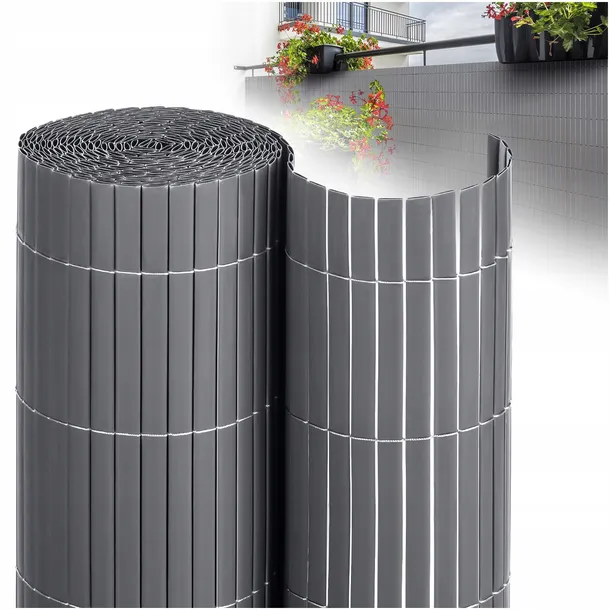 DWUSTRONNA MATA PVC BALKONOWA OSONA NA BALKON TARAS BAMBUSOWA 140x400 cm   238138422 - ERLI.pl