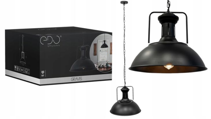 Zdjęcia - Żyrandol / lampa Edison ﻿LAMPA SUFITOWA WISZĄCA  RETRO LOFT E27 BLACK 