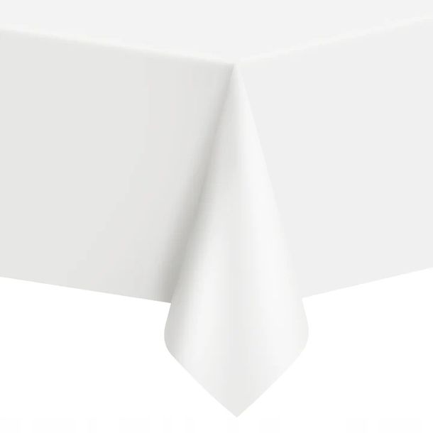 Zdjęcia - Obrus / serwetka ﻿Duży biały obrus na stół na przyjęcie urodzinowe