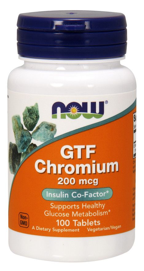 NOW Foods GTF Chrom 200mcg 100 tabletek