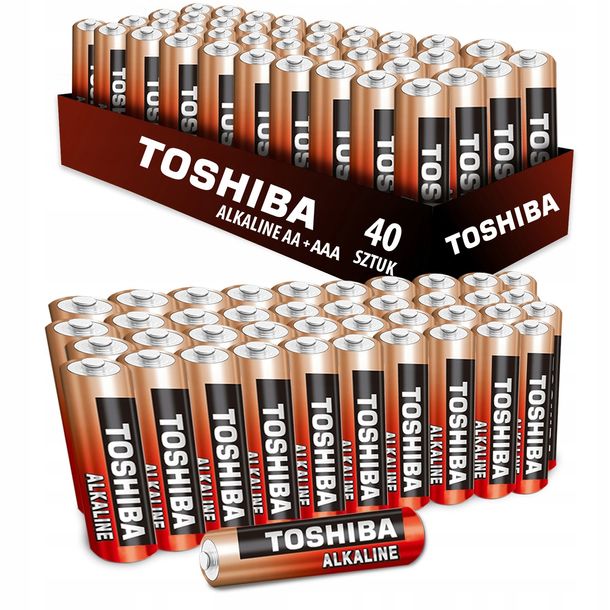 40x = Baterie Toshiba HEAVY DUTY 20x AA + 20x AAA R03 R6 1,5V ZESTAW