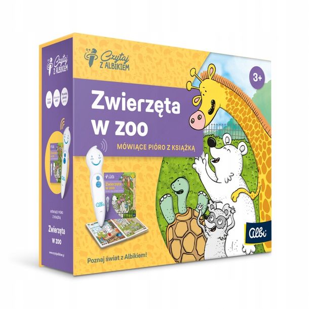 ﻿Czytaj Z Albikiem Zestaw Startowy Zwierzęta w Zoo + Pióro Albi