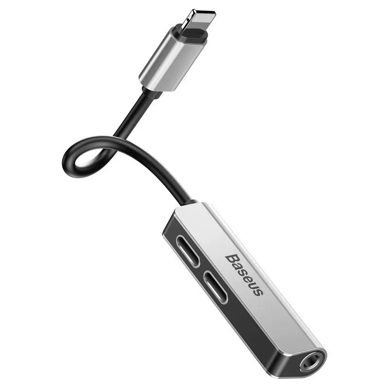 adapter-audio-baseus-l52-lightning-do-mini-jack-3-5mm-i-2x-lightning-srebr