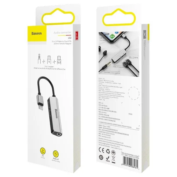 adapter-audio-baseus-l52-lightning-do-mini-jack-3-5mm-i-2x-lightning-srebr-stan-nowy