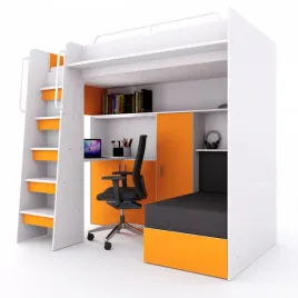 lozko-pietrowe-jsm7-z-sofa-i-biurkiem-pomaranczowy-mat-materac-gratis