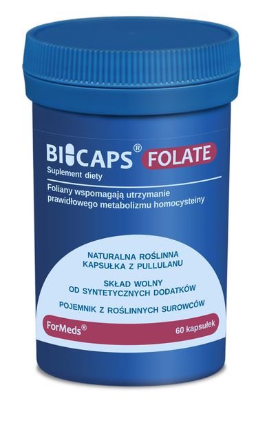 Фото - Вітаміни й мінерали Formeds ﻿ Bicaps Folate kwas foliowy foliany 500 mg 60 kapsułek wegańskich 