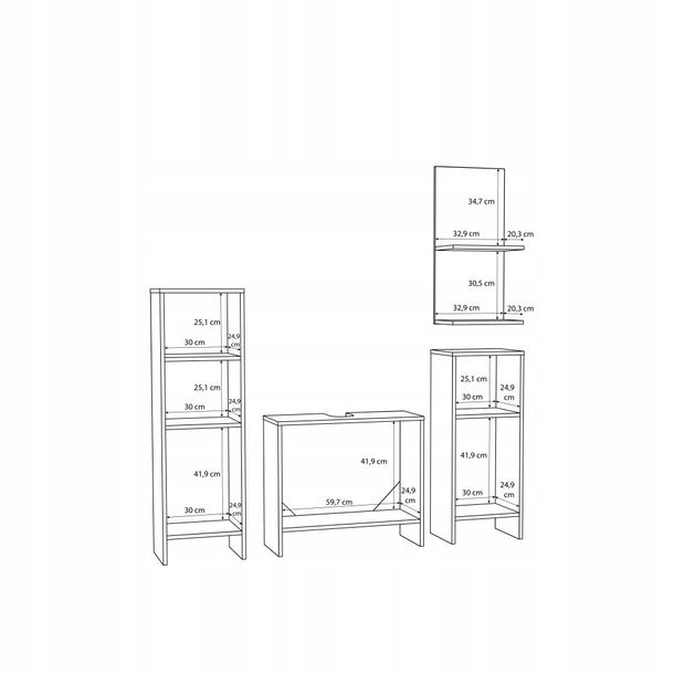 Meble łazienkowe, zestaw mebli łazienkowych BathRNX03, szafki do ...