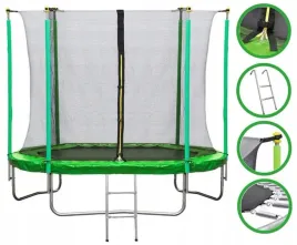 trampolina-ogrodowa-dla-dzieci-f-star-374cm-12ft-green-siatka-w-drabinka