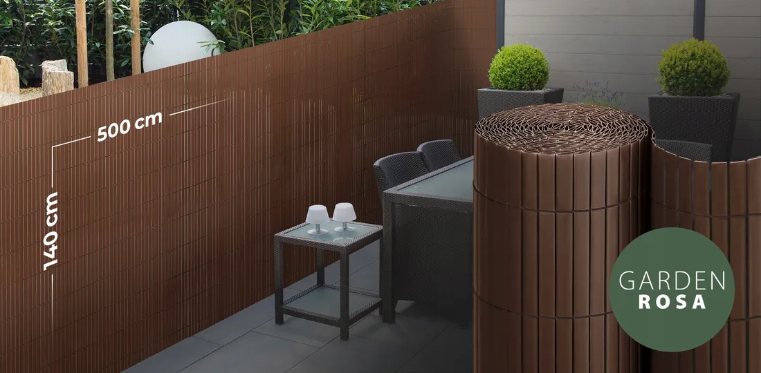 DWUSTRONNA MATA BALKONOWA OSONA NA BALKON TARAS BAMBUSOWA PVC 140x500 cm   179500515 - ERLI.pl
