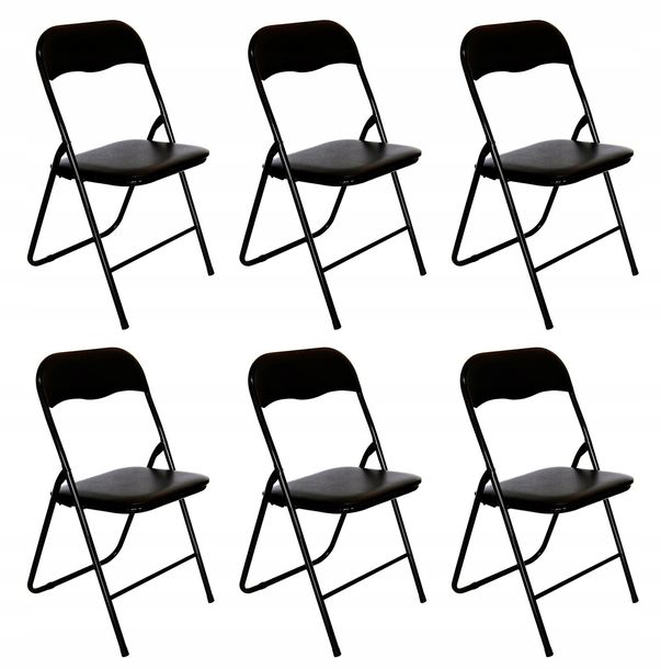 Zdjęcia - Meble ogrodowe ﻿Krzesło składane bankiet catering czarne 6 sztuk