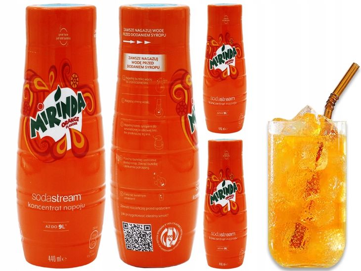 3x SYROP KONCENTRAT MIRINDA DO SATURATORA SODASTREAM 9L NAPOJU z 440ml