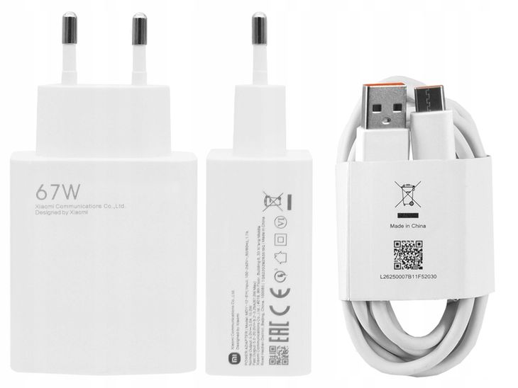 ﻿ORYGINALNA ŁADOWARKA SIECIOWA XIAOMI MDY-12-EH TURBO CHARGE 67W + KABEL C