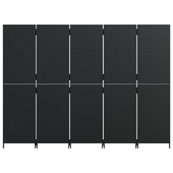 parawan-5-panelowy-czarny-polirattan-stan-nowy