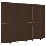 parawan-6-panelowy-brazowy-polirattan