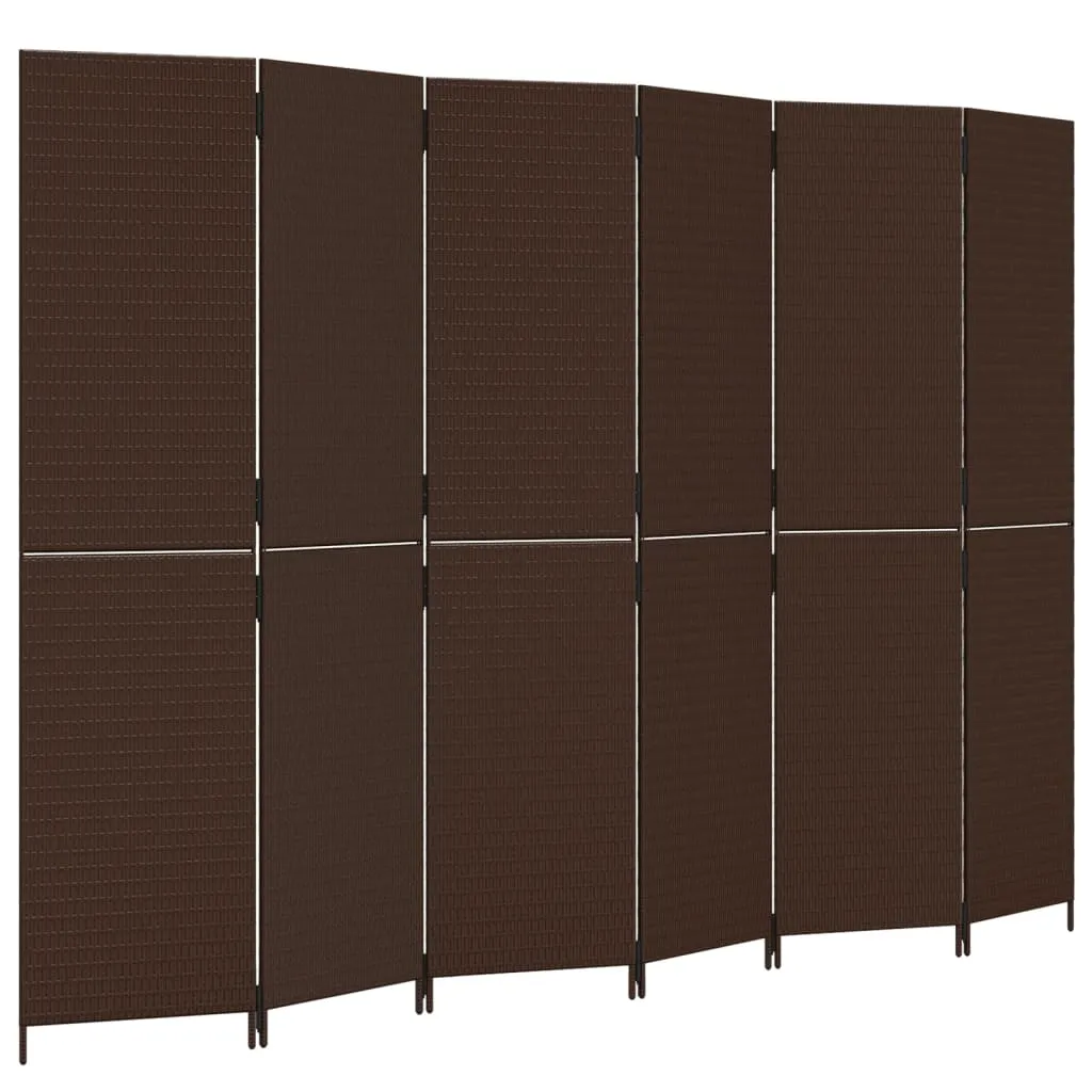 parawan-6-panelowy-brazowy-polirattan