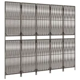 parawan-5-panelowy-brazowy-polirattan-szerokosc-skrzydla-49-cm