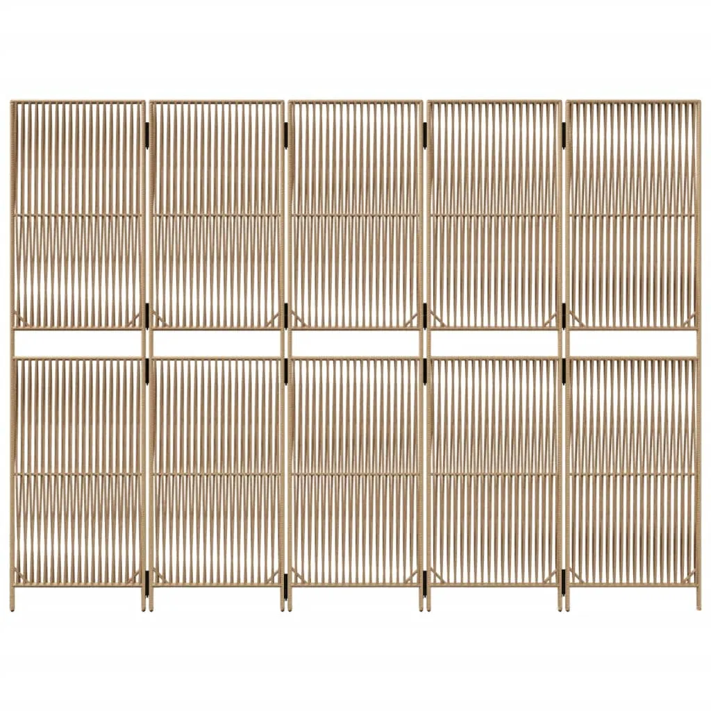 parawan-5-panelowy-bezowy-polirattan-stan-nowy