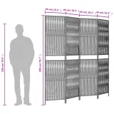 parawan-4-panelowy-szary-polirattan-producent-vidaxl