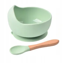 silikonowa-miseczka-lyzeczka-zielona-mietowa