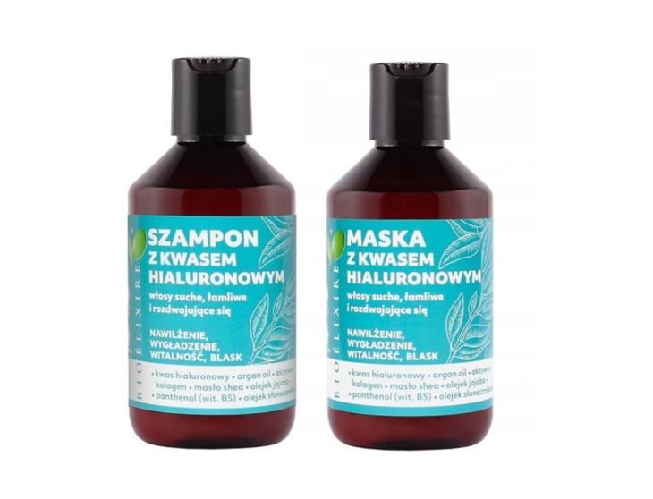 Фото - Крем і лосьйон Bioelixire Szampon + maska zestaw z kwasem hialuronowym 2x300ml