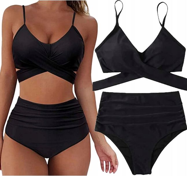 ﻿STRÓJ KĄPIELOWY DWUCZĘSCIOWY BIKINI WIĄZANIE / L