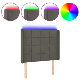 zaglowek-do-lozka-z-led-ciemnoszary-83x16x118-128-cm-aksamit