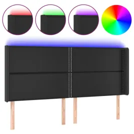 zaglowek-do-lozka-z-led-czarny-203x16x118-128cm-sztuczna-skora